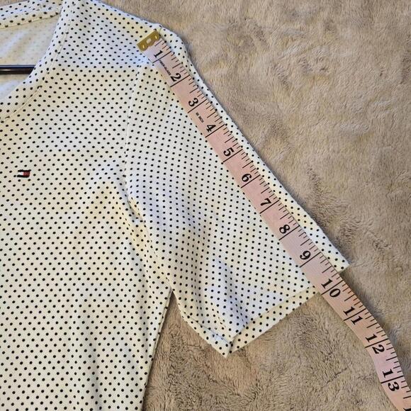 Tommy Hilfiger Women's Ladies White Dark Blue Polka Dot Print Blouse Size M - Picture 8 of 9